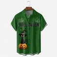 thumbnail image 4 of LIIPEE Halloween Graphic Shirt For Men Short Sleeve Turn Down Collar Button Up Shirts Male Comfortable Breathable Party Tops,S, 4 of 5