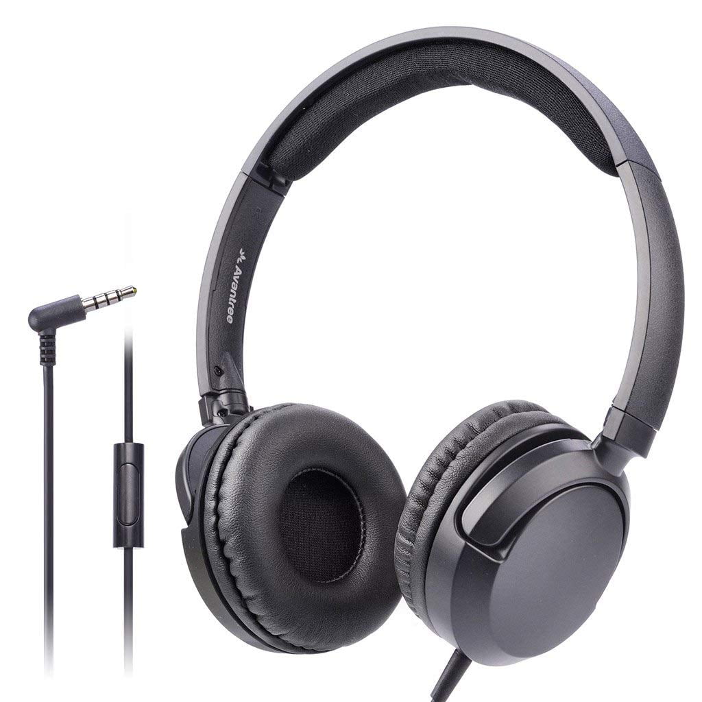 Avantree Superb Sound Wired Headphones with Mic, 1.5M/4.9FT LONG CORD
