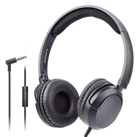 Avantree Superb Sound Wired Headphones with Mic, 1.5M/4.9FT LONG CORD with Mic for Adults, School Students, Kids, Comfortable On Ear Headsets for Computer, Laptop, iPad, Tablet, Phone - 026