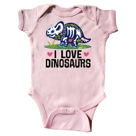 

Inktastic Girl Dinosaur I Love Dinosaurs Gift Baby Girl Bodysuit