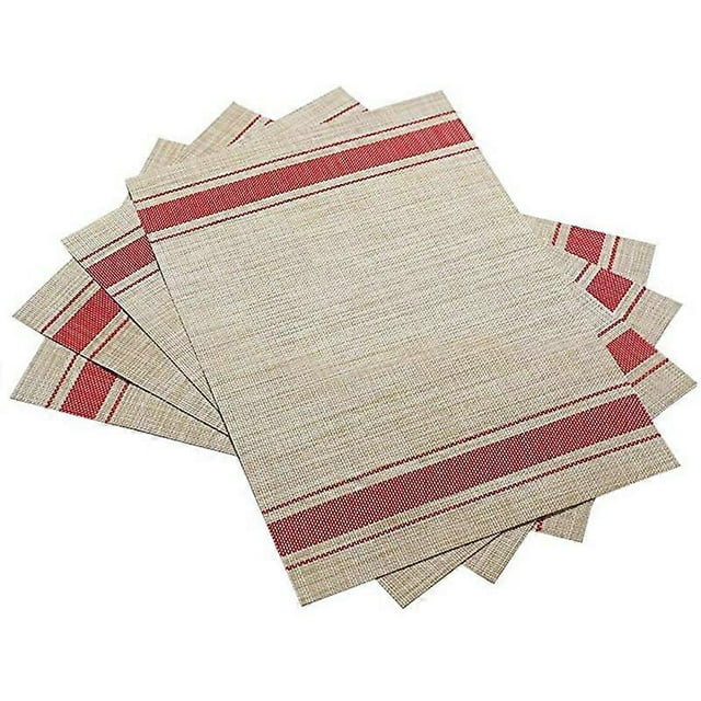 4 manteles individuales de PVC resistentes al calor, antimanchas, antideslizantes y lavables.
