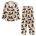 thumbnail image 4 of SCRAWLGOD Dachshund Women Button Up Pajamas Sets for Women Soft Long Sleeve Two Piece V-Neck Pj for Women Sleepwear Comfortable Women's Pjs with Pockets Size 4XL, 4 of 7