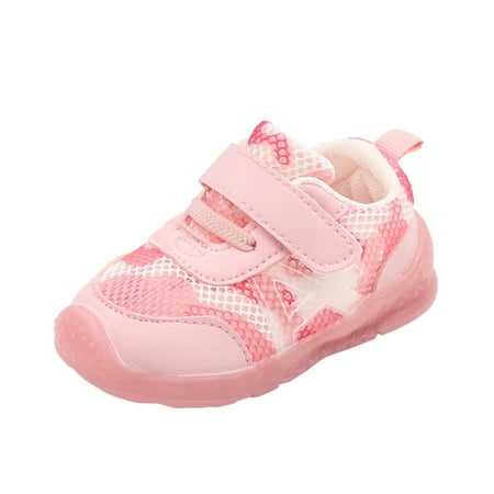 BOBOGOJP Toddler Boys Girls Sneakers High Tops Ankle Sneakers Soft Anti-Slip Sole PU Leather First Walking Crib Shoes (Pink 7)