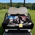 thumbnail image 2 of Yuyamidu Gorilla Golf Cart Seat Cover with Pockets American Flag Golf Cart Seat Blanket 2 Passenger Club Car Travel Sports Golf Cart Accessory Protection, 4th of July, 2 of 8