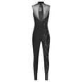 thumbnail image 4 of CHICTRY Women's Sleeveless Rhinestone Gymnastics Unitard Ballet Dance Leotard Skating Jumpsuit Bodysuit Black M, 4 of 7