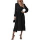 thumbnail image 1 of Womens Elegant Long Sleeve Midi Dress Belted Party Wedding Guest Office Dresses, 1 of 5