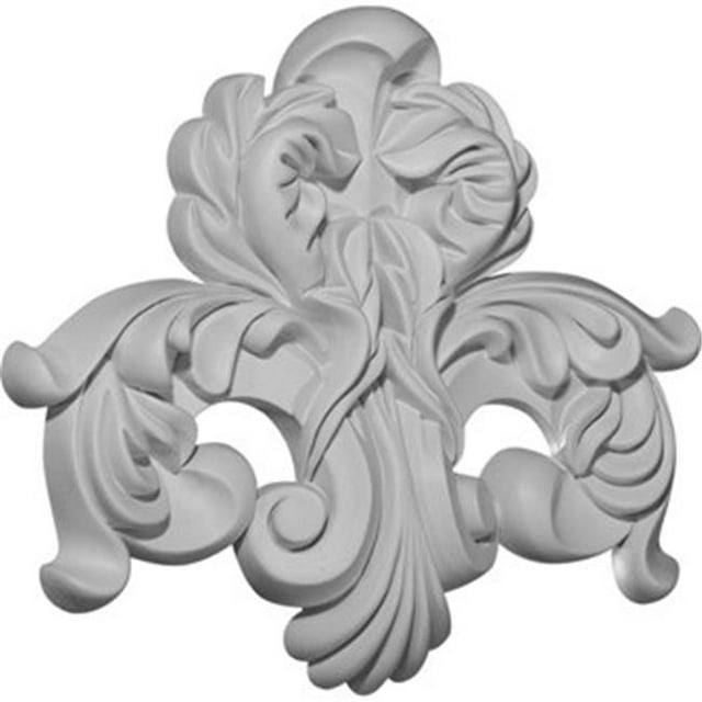 Ekena Millwork ONL12X10X01BE 12.5 In. W X 10.62 In. H X 1.5 In. P Architectural accent - Benson Center Flourish Onlay