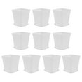thumbnail image 1 of 10 macetas cuadradas de plástico para flores, mini macetas decorativas, macetas creativas para suculentas, organizador floral para guardería, suministros de jardín con bandejas (blanco, 7 cm), 1 of 7