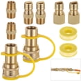 thumbnail image 1 of Kits de 10 accesorios de conexión rápida para gas natural LP, juego de conectores de conexión rápida para manguera de gas propano y natural QDD de 1/2 con cinta de sellado, material de latón con cubi, 1 of 6