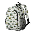 thumbnail image 2 of Tractor and Leaves White Pattern Backpack for School, Cute School Bag with Adjustable Shoulder Straps and Padded Back, 15"x11.42"x5.5", 2 of 5