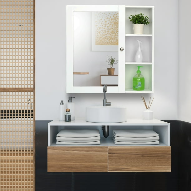 Mirror Wood Hanging Bathroom Cabinets, Hanging Bathroom Cabinet Over Toilet