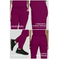 thumbnail image 4 of Stat Medical Wear Women’s Scrubs Set - 2 Pocket V-Neck Scrub Top with 5 Pocket Joggers Pant Set 100210 (Size S, Color Wine ), 4 of 7
