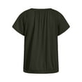 thumbnail image 4 of TTUHYWXI Women's Casual Summer T Shirts Short Sleeve V Neck Tops Tshirts (Army Green, XXL), 4 of 5