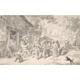 thumbnail image 2 of Cornelis Dusart 18x13 Black Ornate Wood Framed Double Matted Museum Art Print Titled - An Itinerant Peddler in a Village (1693), 2 of 5