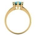 thumbnail image 4 of 2 ctw Solitaire Anniversary Ring for Women | Pear Cut Simulated Turquoise | Hyperallergenic Solid 18K Yellow Gold, 4 of 5