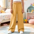 thumbnail image 3 of MLCDZ Linen Pants for Girls Summer Lightweight School Uniform Pants Kids Baggy Elastic Waist Wide Leg Trousers with Pockets Lightweight Daily School Pants, 3 of 7