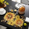 thumbnail image 3 of Sunflower Placemats Set of 6, Yellow Floral Elegant Pastoral Flowers Watercolor Placemats for Dining Table, Place Mats for Kitchen Tabletop, Waterproof Wipeable Dining Table Mats Set, 3 of 9