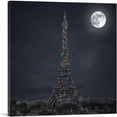 thumbnail image 1 of ARTCANVAS Paris France Eiffel Tower Christmas Holliday Lights Dark Night Canvas Art Print - Size: 26" x 26" (1.50" Deep), 1 of 9