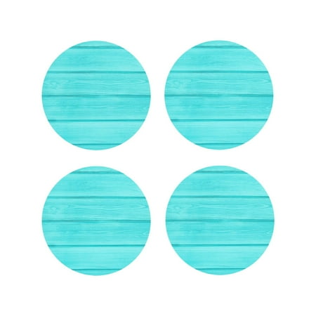 

Vsdgher Turquoise Wooden Leather Coasters for Drinks Durable Drink Coasters 4 Set for Tabletop Protection Luxurious Home Décor and Housewarming Gift-Round Shape