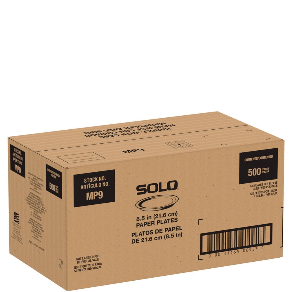 8.5 in. Diameter ProPlanet Seal Compostable Paper Dinnerware Plate - White (500/Carton)