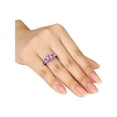 thumbnail image 3 of 5.00 Carat (Ctw) Lab-Created Pink Sapphire Three-stone Ring in Sterling Silver, 3 of 4