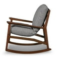thumbnail image 3 of Grain Wood Furniture Solid Wood Mid Century Rocking Chair with Stone Gray Cushions, 3 of 6