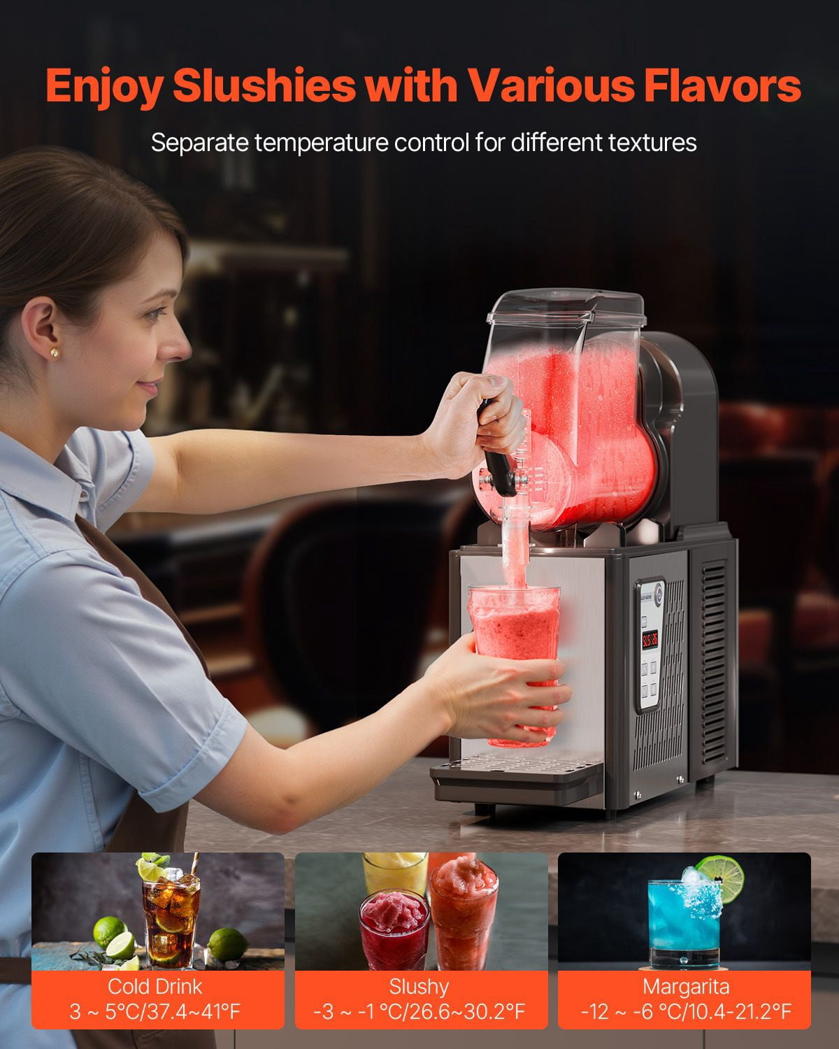 Dranite 4L Slushy Machine Commercial Grade ? Margarita, Smoothie, and Frozen Drink Slushie Maker