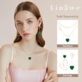 thumbnail image 4 of Linawe Emerald Green Layered Necklaces for Women Trendy, Heart Choker Pendant Necklace Rose Gold Chain Stacked Necklace, Stainless Steel Y2K Preppy Necklace Jewelry, 4 of 7