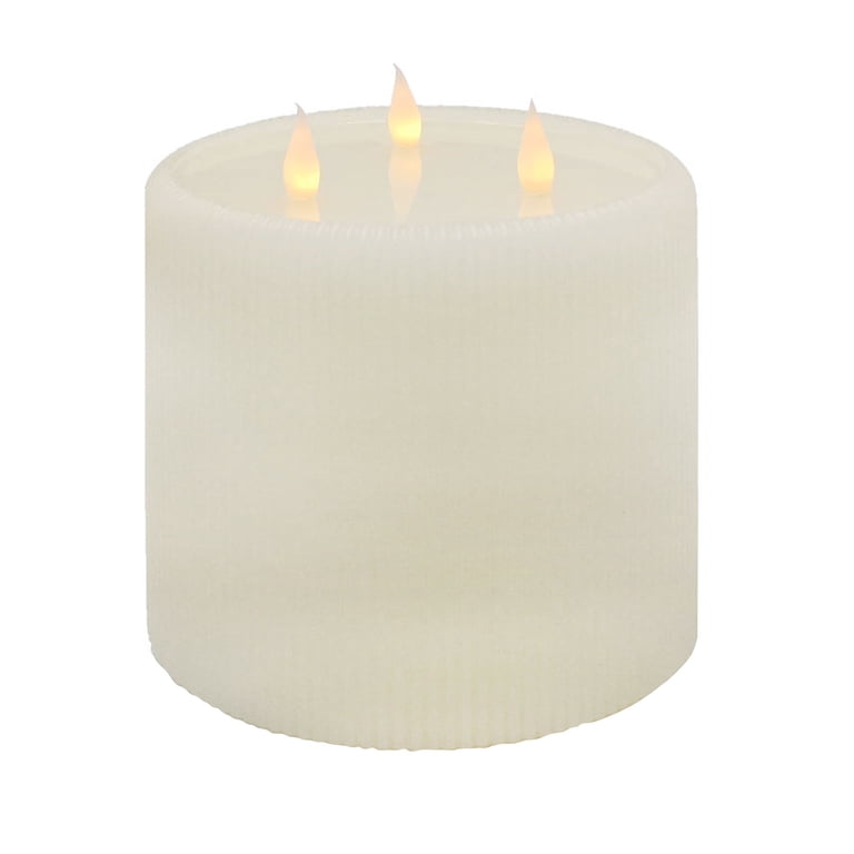 Home Decor Collection Fluted Large 3-Wick LED Flameless Candle photo 1