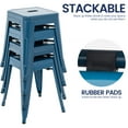 thumbnail image 5 of 18-Inch Stackable Metal Stool, Backless Bar Stools, Industrial Seat for Kitchen, Garage, Restaurant(Deep Blue, SET OF 4), 5 of 10