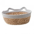 thumbnail image 5 of Hand Woven Cat Bed Basket Cat Scratch Mat Kitten Basket Washable Durable Lounge Bed Cat Sleeping Bed Cat Scratching Baskets for Indoor Cats gray S, 5 of 9