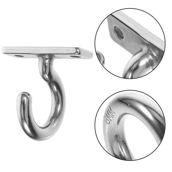 LOLIPPYY Ceiling Hooks for Plants 304 Stainless Steel Modern Silver 1Pack for Indoor Outdoor