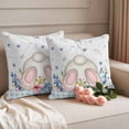 thumbnail image 2 of Easter Rabbit Pillow Covers 2 Pack Spring Pink Blue Flowers Egg Bunny Tail Blue Plaid Floral Texture Pillowcase Waterproof Outdoor Throw Pillow Cover for Patio Garden Square Cushion 24”x24”, 2 of 9