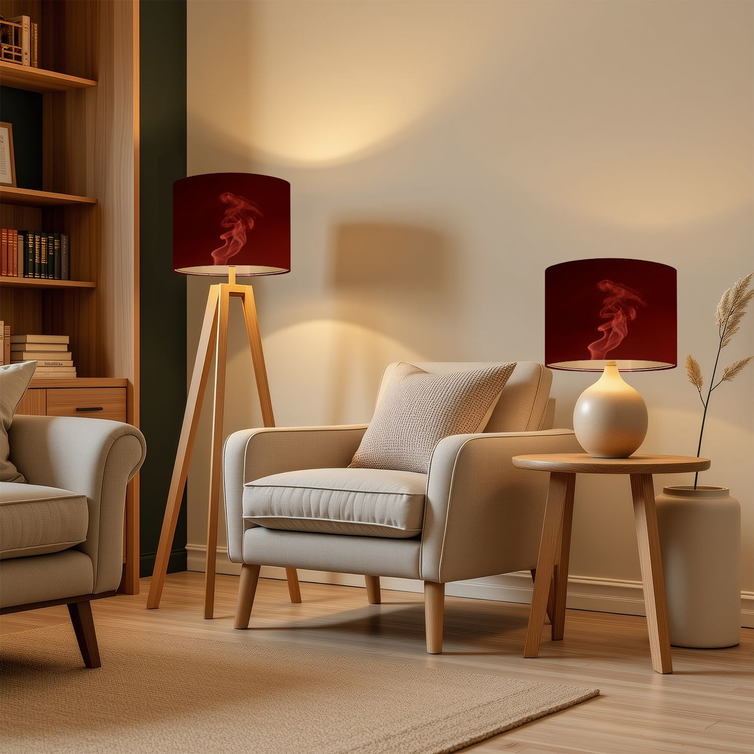 Lampshades 2 Pack Burgundy acrylic watercolor marble shiny 13"x13"x10" Light Shade for Table Lamps Floor Lamps Drum Lamp Shades Lampshade Replacement Easy Assembly