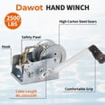 thumbnail image 2 of Cabrestante para remolques y barcos Dawot de 2500 libras de capacidad con cable de acero de 10 m, 2 of 7