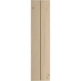 thumbnail image 3 of Ekena Millwork 11"W x 82"H Rustic Two Board Joined Board-n-Batten Knotty Pine Faux Wood Shutters w/No Batten (Per Pair), Primed Tan, 3 of 12