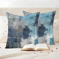 thumbnail image 3 of Blue Grey Outdoor Waterproof Pillow Covers, Modern Oil Painted Abstract Art Aesthetics Decorative Square Throw Pillowcase Sofa Cushion Sham for Patio/Couch/Chair, 16"x16" 2 Pack, 3 of 8