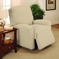 thumbnail image 2 of Collections Etc Jersey Stretch Slipcover Furniture Protector, Cream, Recliner, 2 of 5