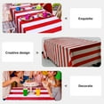 thumbnail image 3 of Ensemble de 2 Nappes pour Fêtes en Plastique à Rayures Rouges et Blanches, Imperméables, pour Occasions Festives des Fêtes, 3 of 9