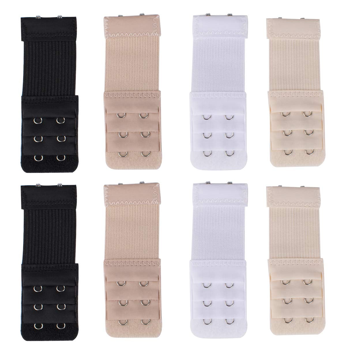 Reactionnx Reactionnx 8Pcs Women Soft Bra Extender, 2 Hook Bra Elastic Extender, 3.9"x1.3