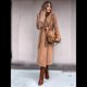thumbnail image 5 of Abrigo Informal de Mezcla de Lana con Solapa con Muescas, Mangas Largas, Ajustado, Medio, para Mujer, Otoño-Invierno, con Cinturón. Caqui XXL, 5 of 8