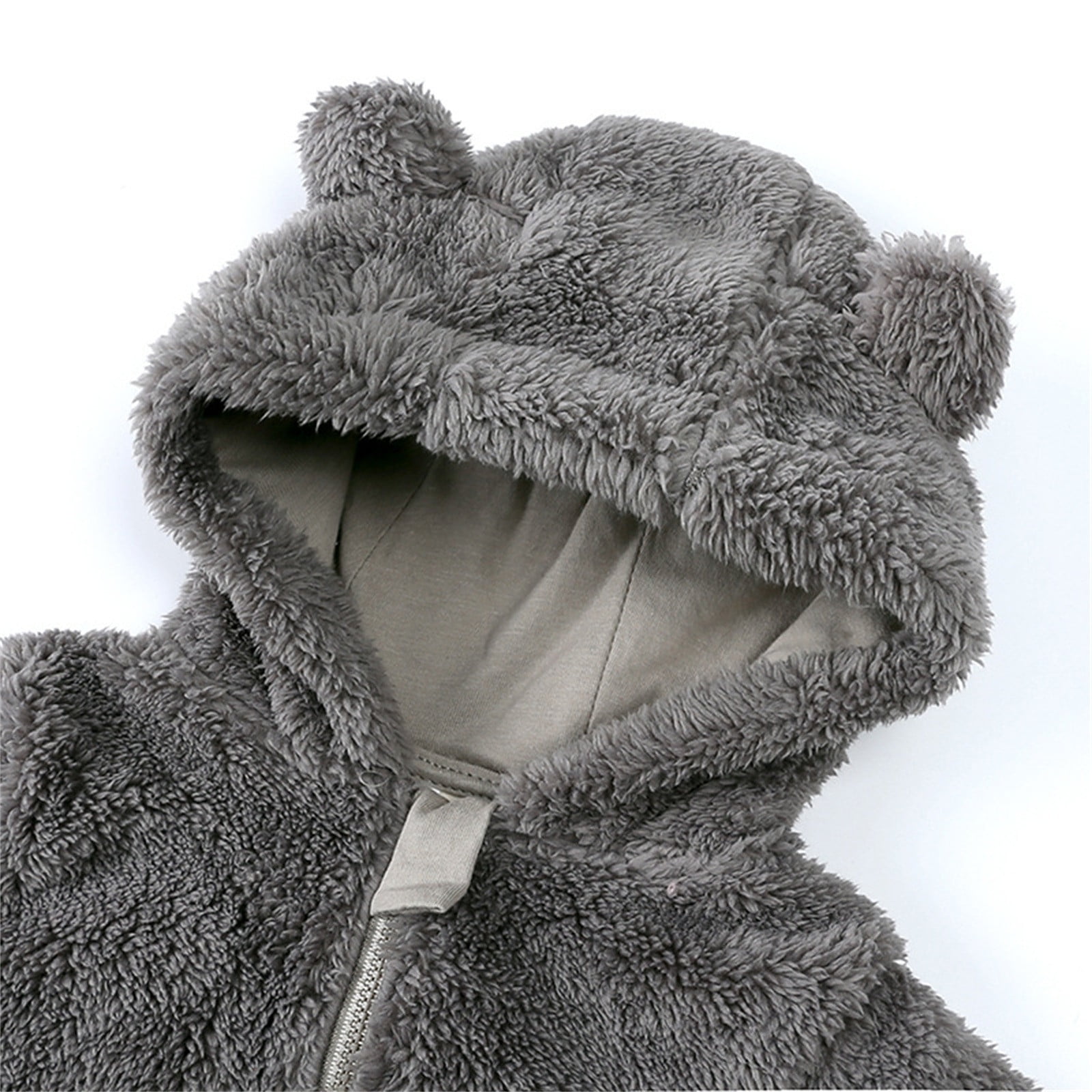 XFHLMJFF Baby Boys Girls Long Sleeve Pajamas Winter Coat Solid Color Bear Warm Footed Onesies 9-12 Months