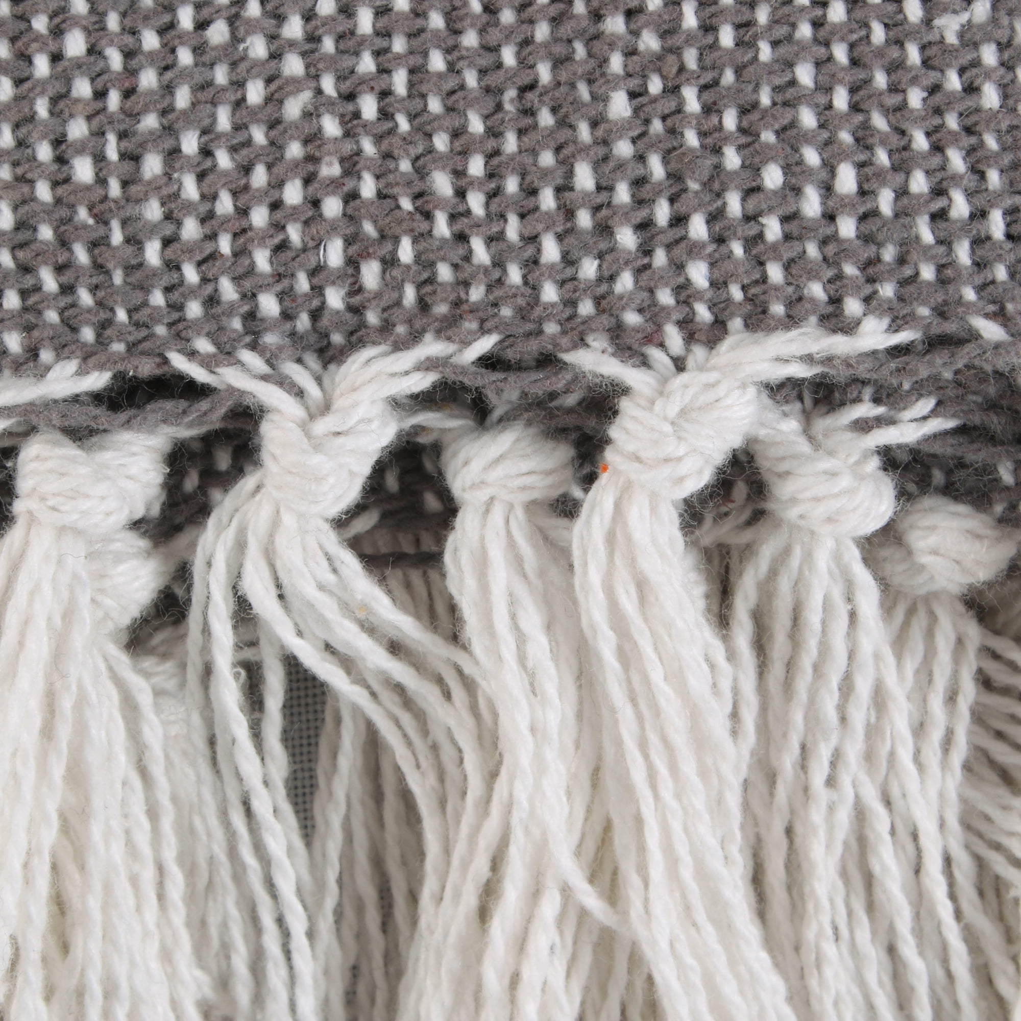 Farmhouse Stripe Throw 50x60" with 3" Fringe, Black