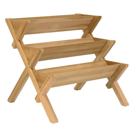 3' Peanut Brown 3-Tier Traditional Western Red Cedar Planter