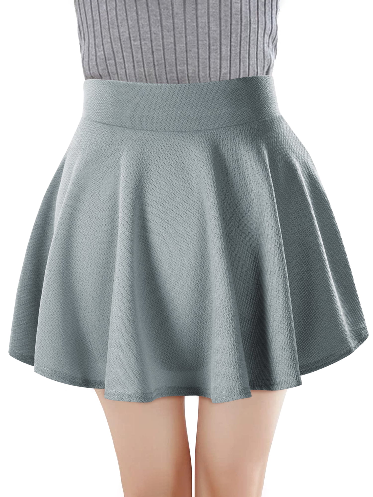 STARVNC Women Solid Color Stretchy Pleated Mini Skirt - Walmart.com