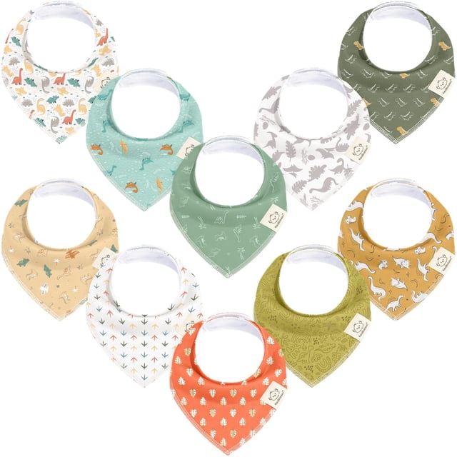 Baberos tipo bandana KeaBabies, paquete de 10 unidades, algodón orgánico para niñas