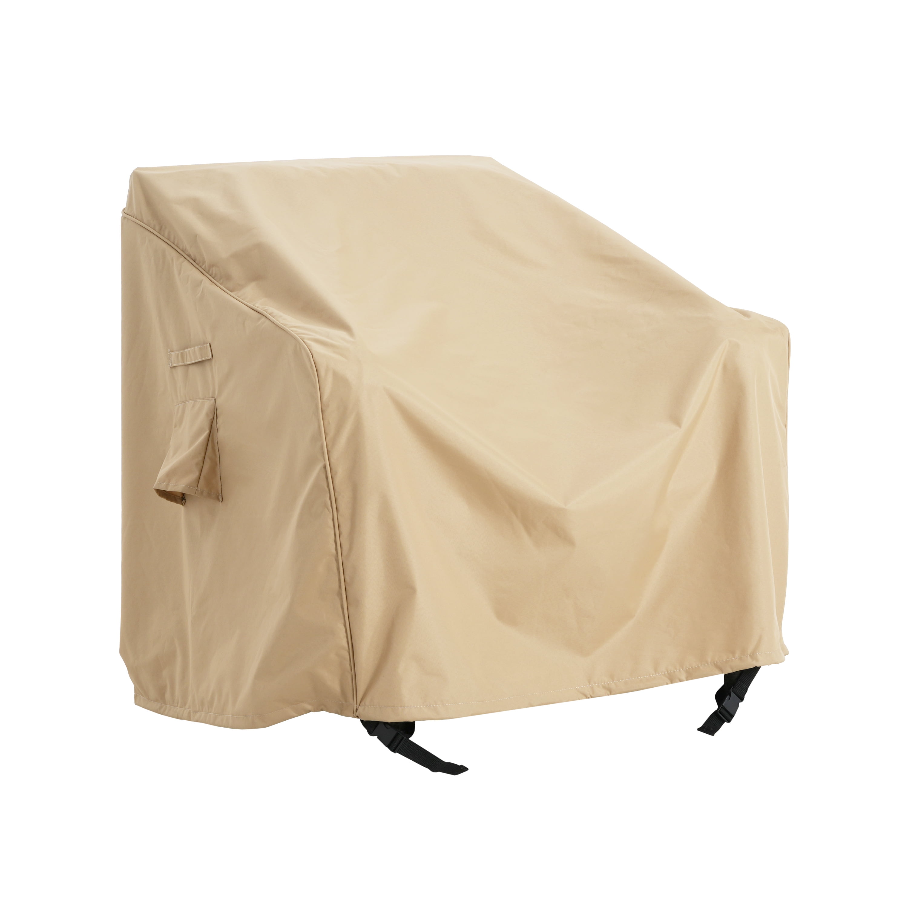 Set of 2 Beige Outdoor Patio Club Chair Covers, UV & Weather Resistant Eco Fabric Waterproof Furniture Protector for Patio Single Sofa