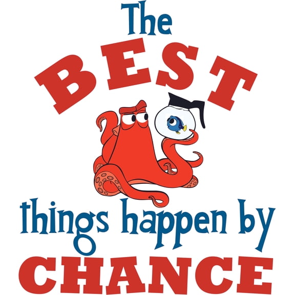 Removable Kids Bedroom Living Room Finding Nemo Movie Wall Decal Quotes | The Best Things Happen By Chance - 20" x 22" Vinyl Home Wall Art Hank And Dory Decor Design Adhesive Decoration Sticker
