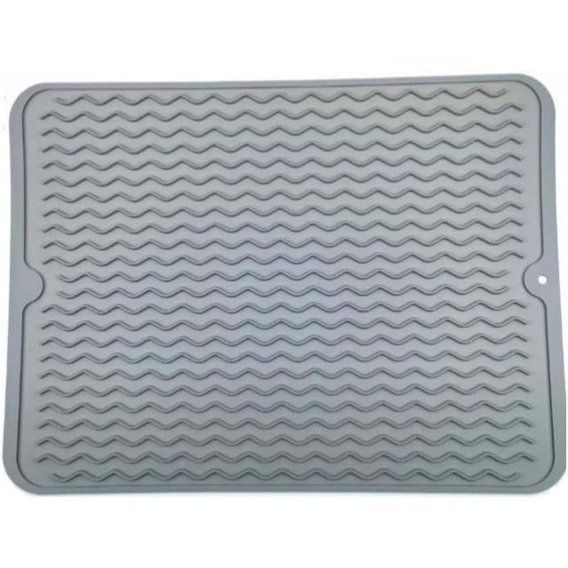 Dos alfombrillas de drenaje de silicona, alfombrillas de aislamiento térmico, alfombrillas de cocina, alfombrillas de encimera multiusos grandes y gruesas, alfombrillas de fijación antideslizantes