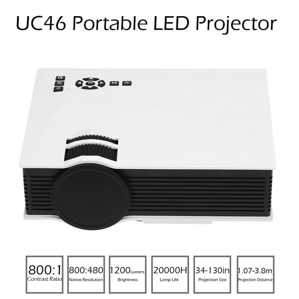 Projector 1200 Lumens Contrast Ratio 800 1 1080P Full HD Walmart.com